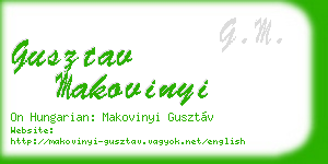 gusztav makovinyi business card