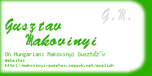 gusztav makovinyi business card